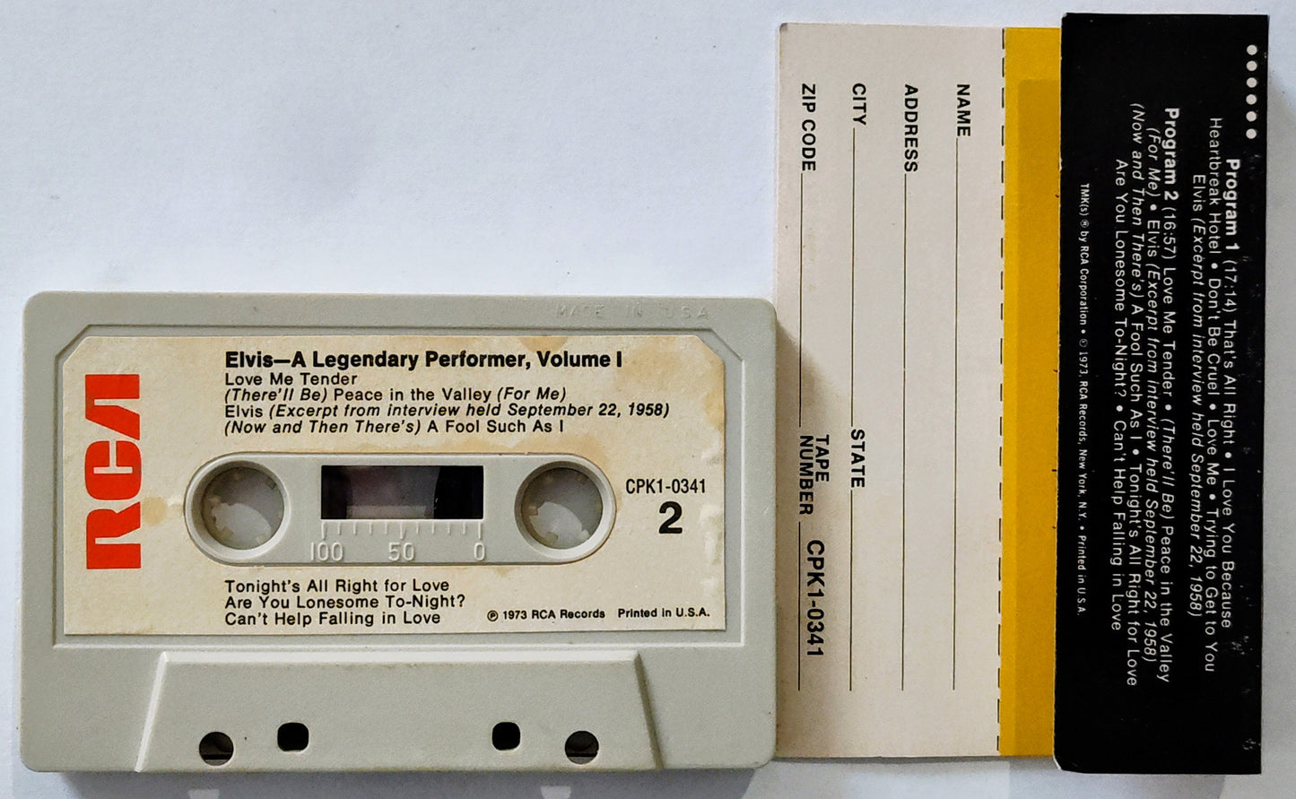 Elvis Presley - “Elvis Volume 1: A Legendary Performer” - CASSETTE TAPE VG/VG
