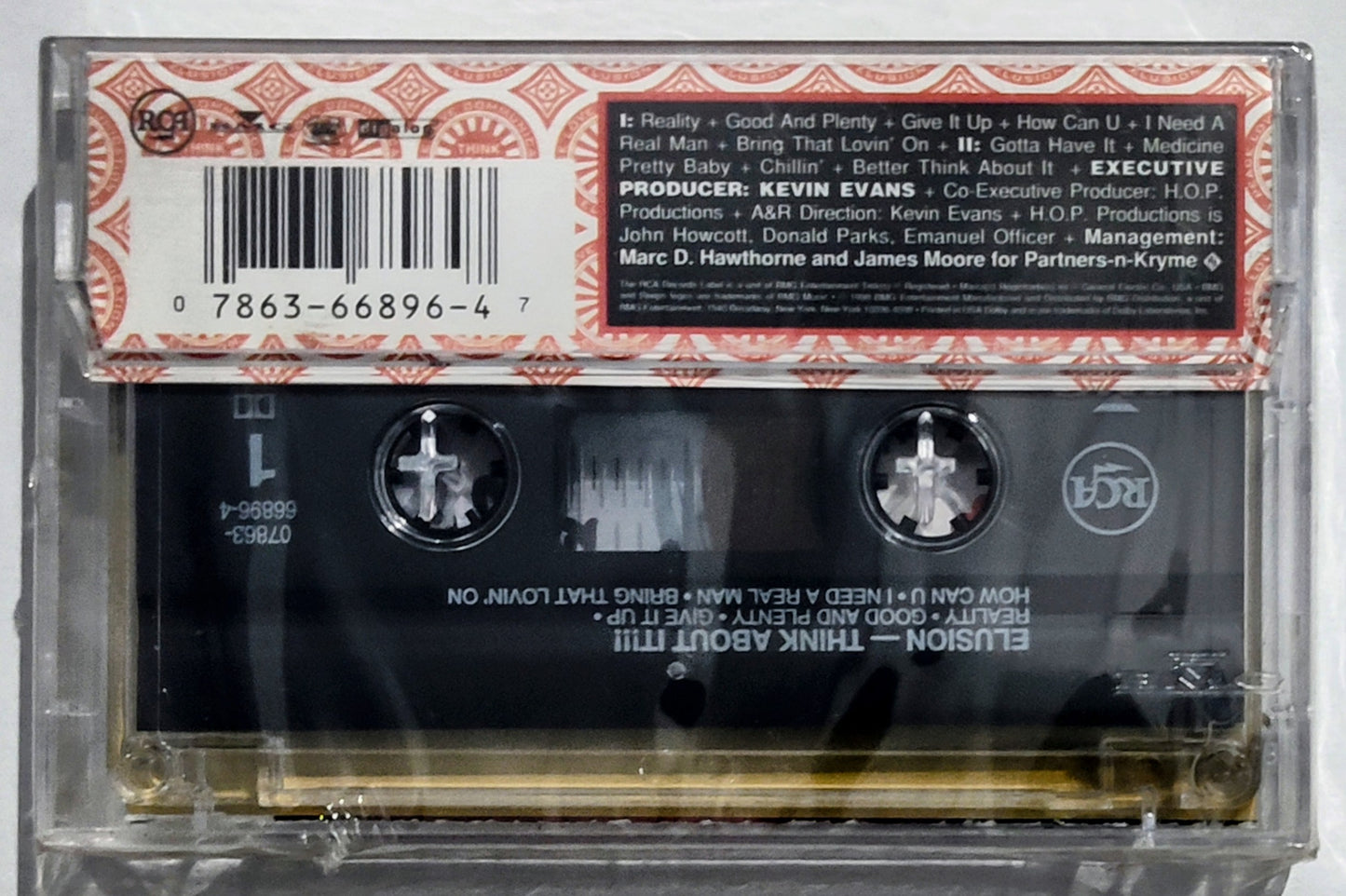 Elusion - “Think About It!!!!” - CASSETTE TAPE M/M (Sealed with hype sticker)
