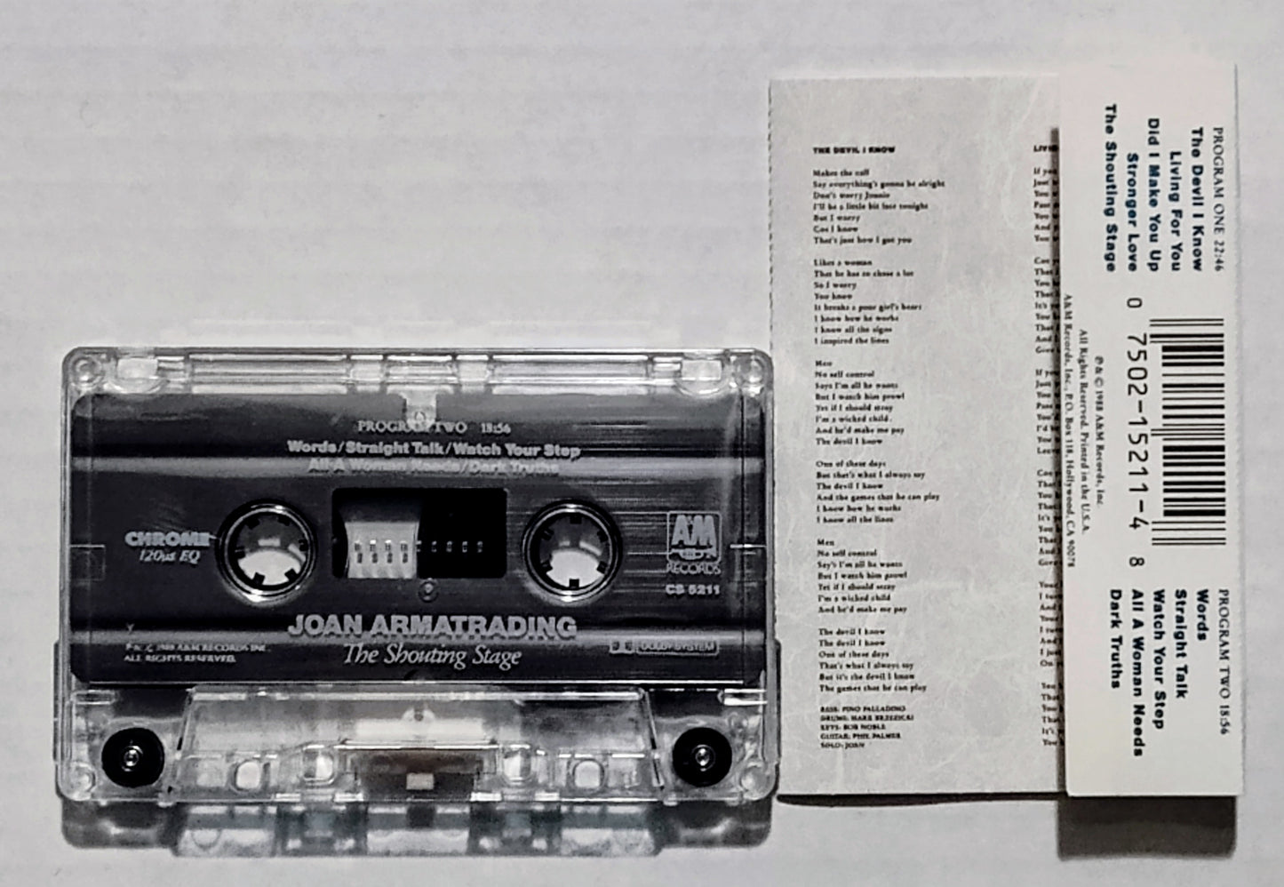 Joan Armatrading - “The Shouting Stage” - CASSETTE TAPE VG+/VG+