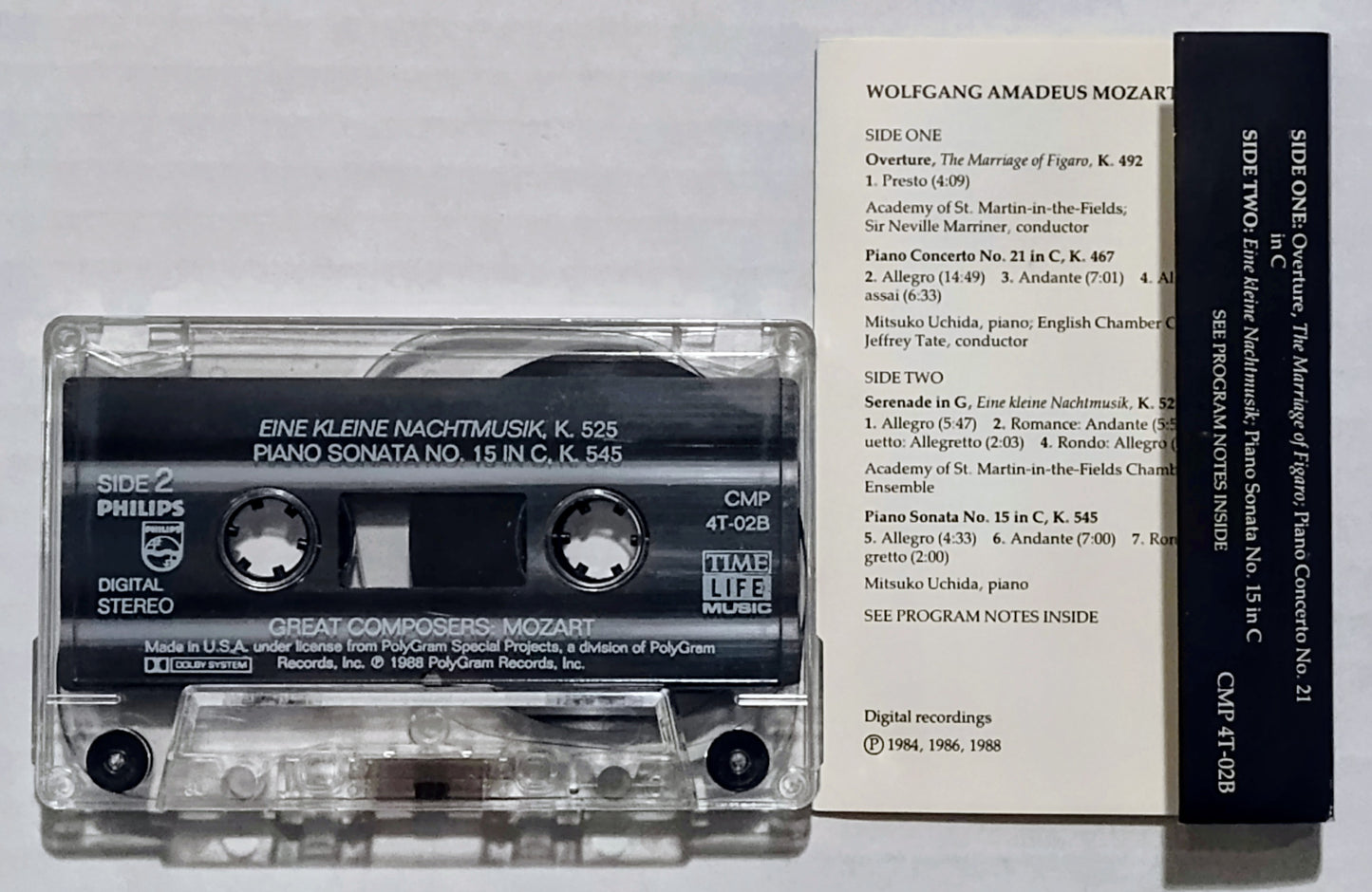 Mozart - “Great Composers Compilation” - CASSETTE TAPE (2x) VG+/VG+