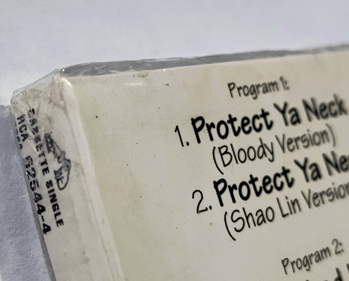 Wu-Tang Clan - "Protect Ya Neck" - CASSETTE TAPE (Single) VG+/M (Sealed; fair amount of shelf wear to sleeve; see photos!)