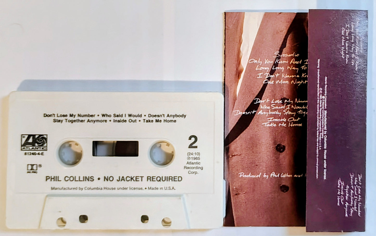 Phil Collins - "No Jacket Required" - CASSETTE TAPE (Columbia House) VG/VG+