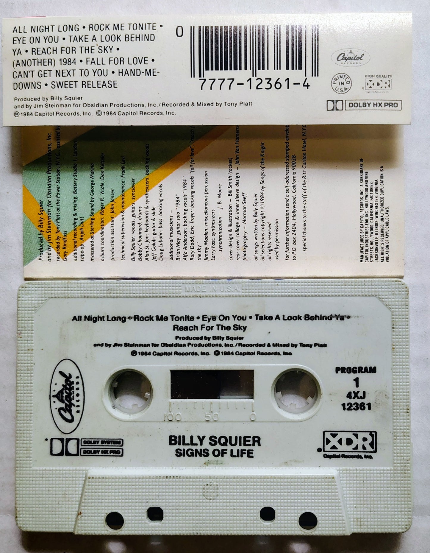 Billy Squier - “Signs Of Life” - CASSETTE TAPE VG+/VG