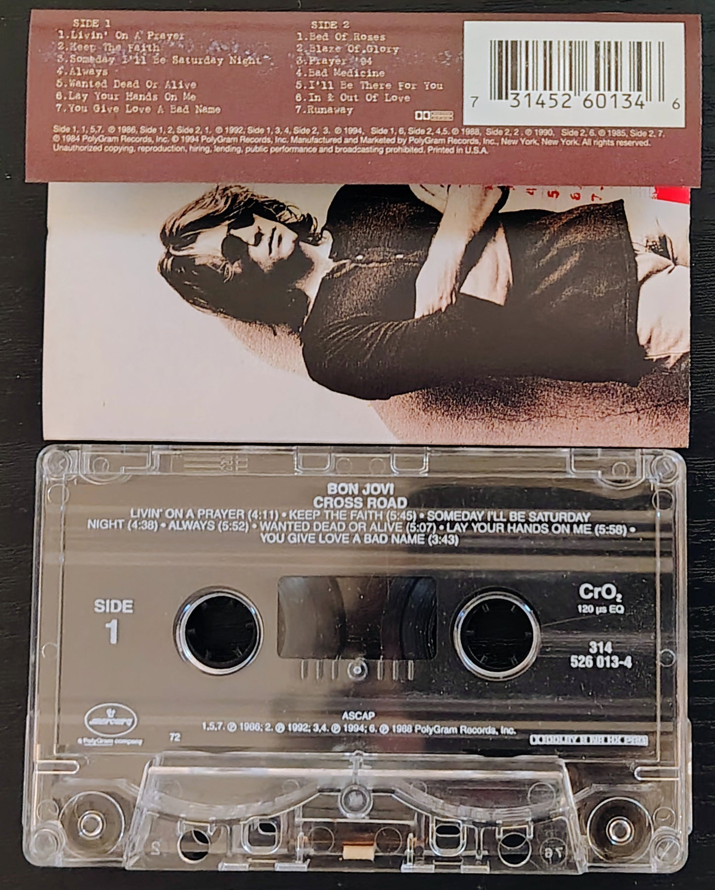 Bon Jovi - "Cross Road" - CASSETTE TAPE VG+/VG+
