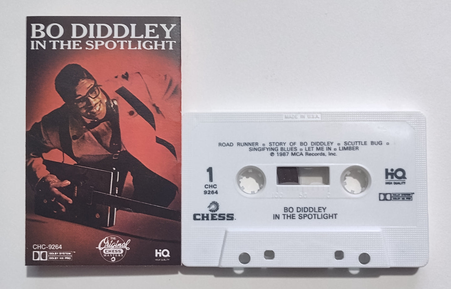 Bo Diddley - "In The Spotlight" - CASSETTE TAPE (DOLBY HX PRO) VG+/VG+