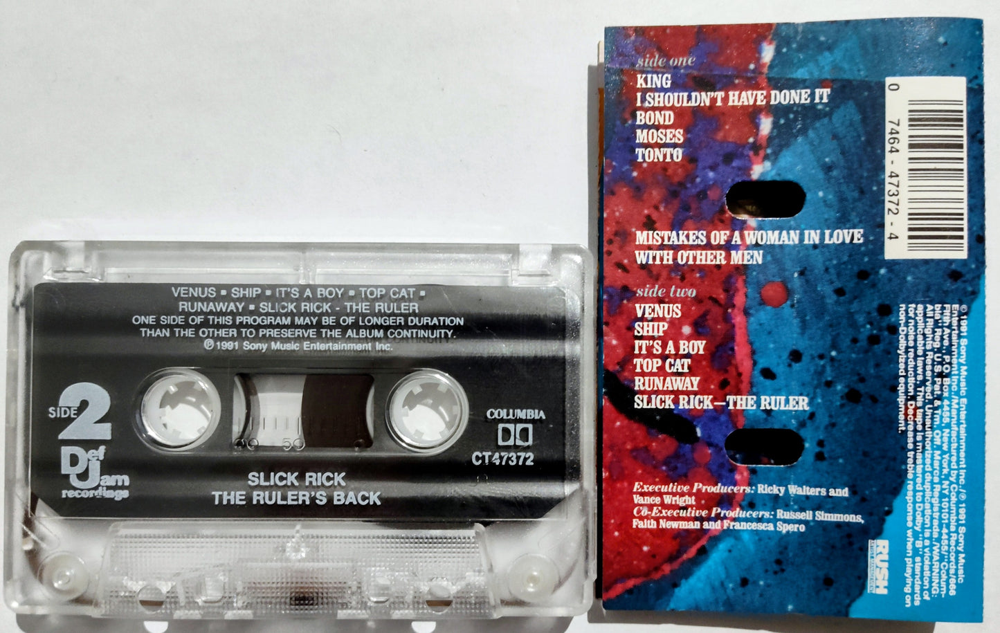 Slick Rick - “The Ruler’s Back” - CASSETTE TAPE VG+/VG+