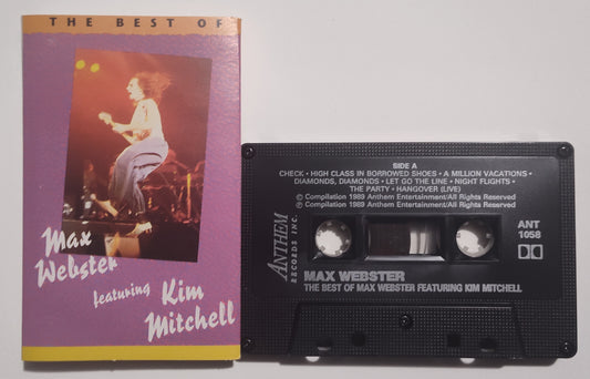Max Webster Featuring Kim Mitchell - "The Best Of" - CASSETTE TAPE (Canada; black shell; DOLBY) VG+/VG+