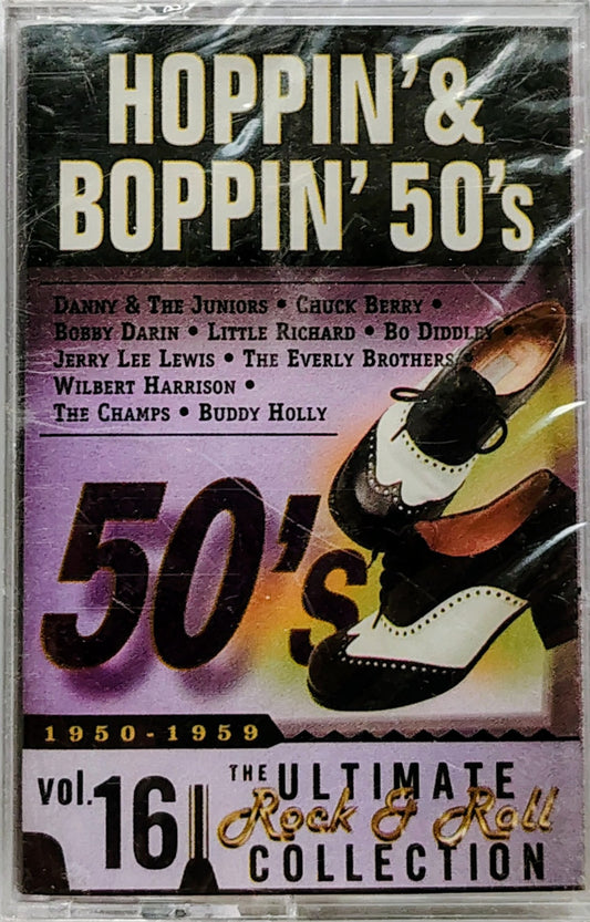 Various Artists - "Hoppin' & Boppin' 50's - The Ultimate Rock & Roll Collection Vol. 16" - CASSETTE TAPE M/M (Sealed)