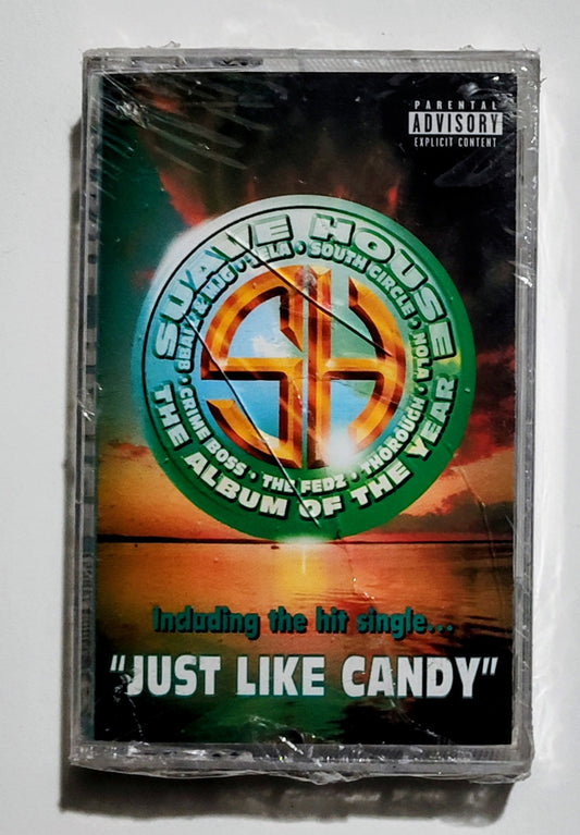 Various Artists - "Suave House The Album Of The Year" - CASSETTE TAPE VG+/M (Sealed; cracked case)