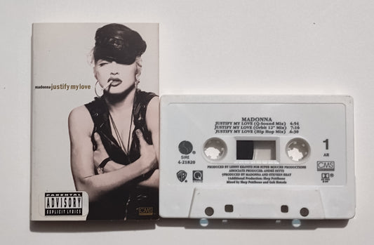 Madonna - "Justify My Love" - CASSETTE TAPE (AR; DOLBY HX PRO B NR) VG/VG+