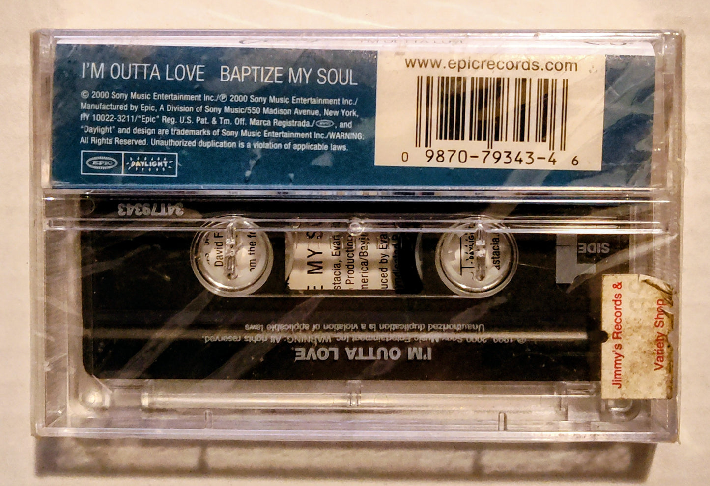 Anastacia - “I’m Outta Love” - CASSETTE TAPE (Single) NM/M (Sealed; Tiny tear in cellophane; scratchy cellophane)