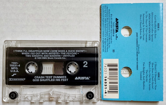 Crash Test Dummies - "God Shuffled His Feet" - CASSETTE TAPE (Canada: clear shell) VG+/VG+