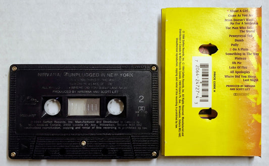Nirvana - “MTV Unplugged In New York” - CASSETTE TAPE (Canada; Back Shell) VG+/VG