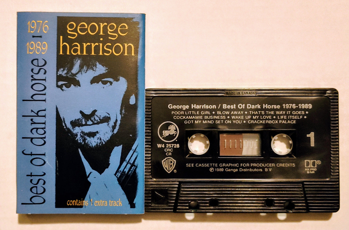 George Harrison - “Best Of Dark Horse 1976-1989” - CASSETTE TAPE (Columbia House; Canada; black shell) VG+/NM