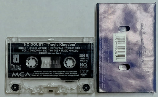 No Doubt - “Tragic Kingdom” - CASSETTE TAPE (Canada; clear shell) G+/VG (Water damaged j card) *🌟*