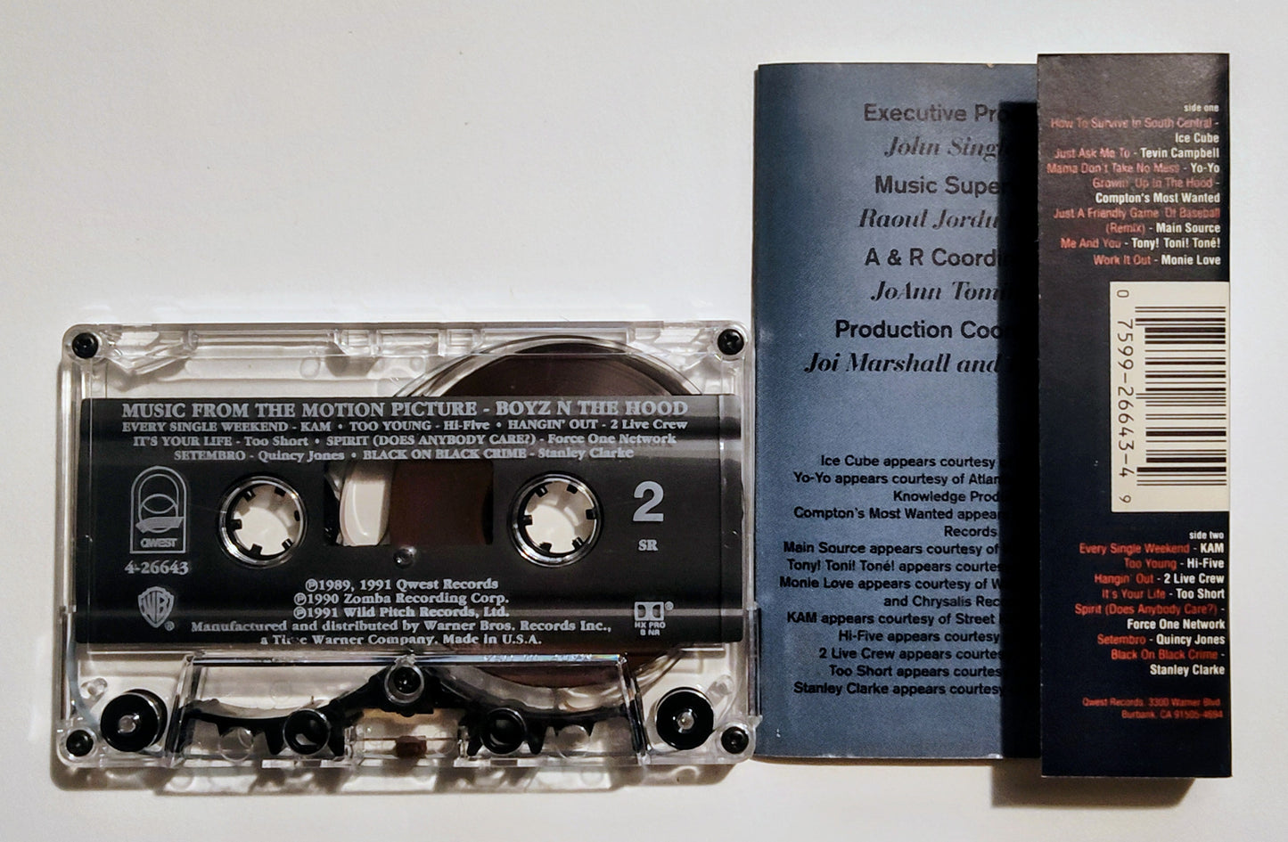 Various Artists - "Boyz In The Hood Soundtrack" - CASSETTE TAPE (SR; DOLBY HX PRO B NR) NM/NM