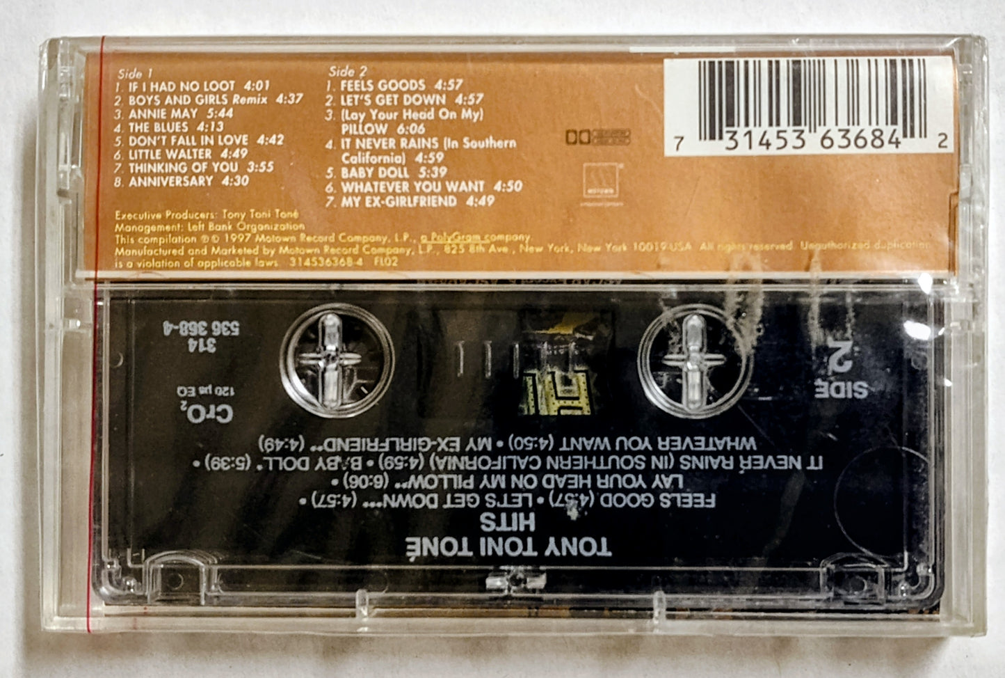 Tony Toni Tone - “Hits” - CASSETTE TAPE VG+/M (Sealed; badly cracked cover)