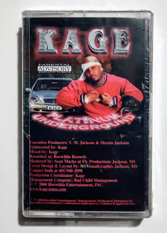 Kage - "Platinum Underground" - CASSETTE TAPE NM/M (Sealed; tiny crack on back)