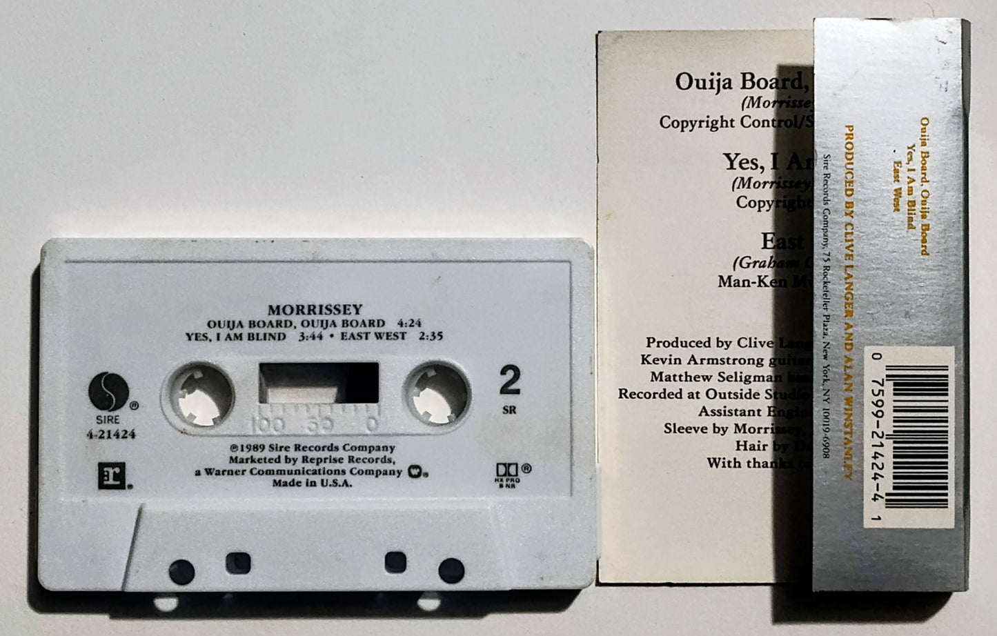 Morrissey - "Ouija Board, Ouija Board" - CASSETTE TAPE (Maxi) VG+/VG