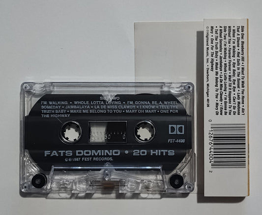 Fats Domino - "20 Hits" - CASSETTE TAPE VG+/VG+