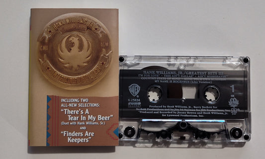 Hank Williams Jr. - "Greatest Hits III" - CASSETTE TAPE (SR; DOLBY HX PRO B NR) VG+/VG+