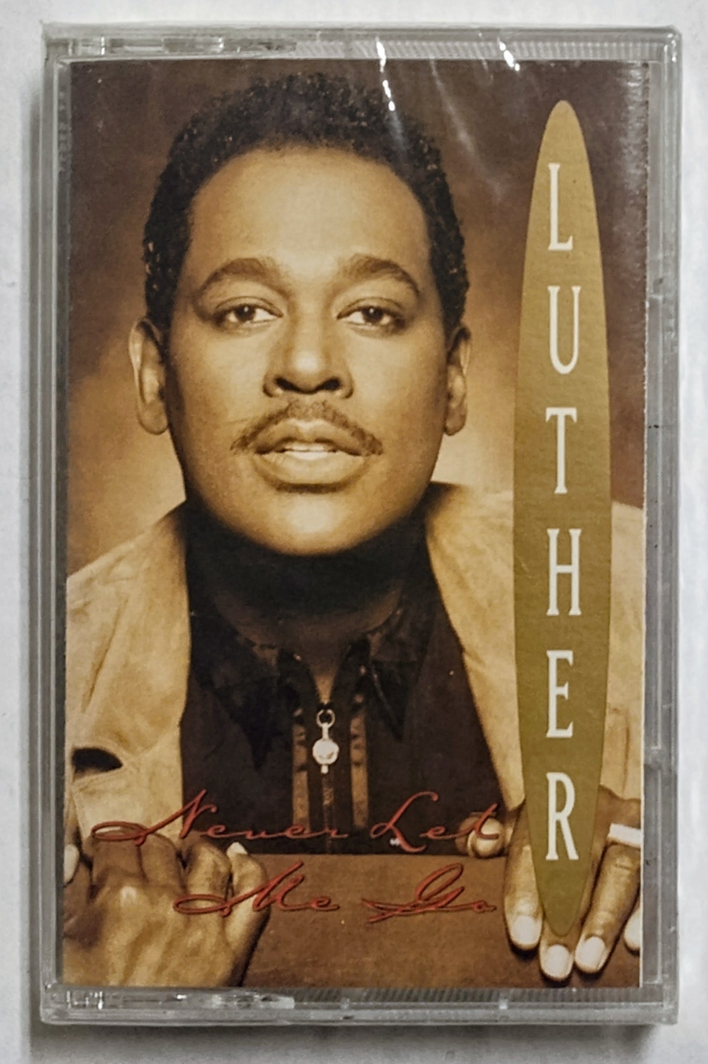 Luther Vandross - “Never Let Me Go” - CASSETTE TAPE M/M (Sealed; hole thru bar code)