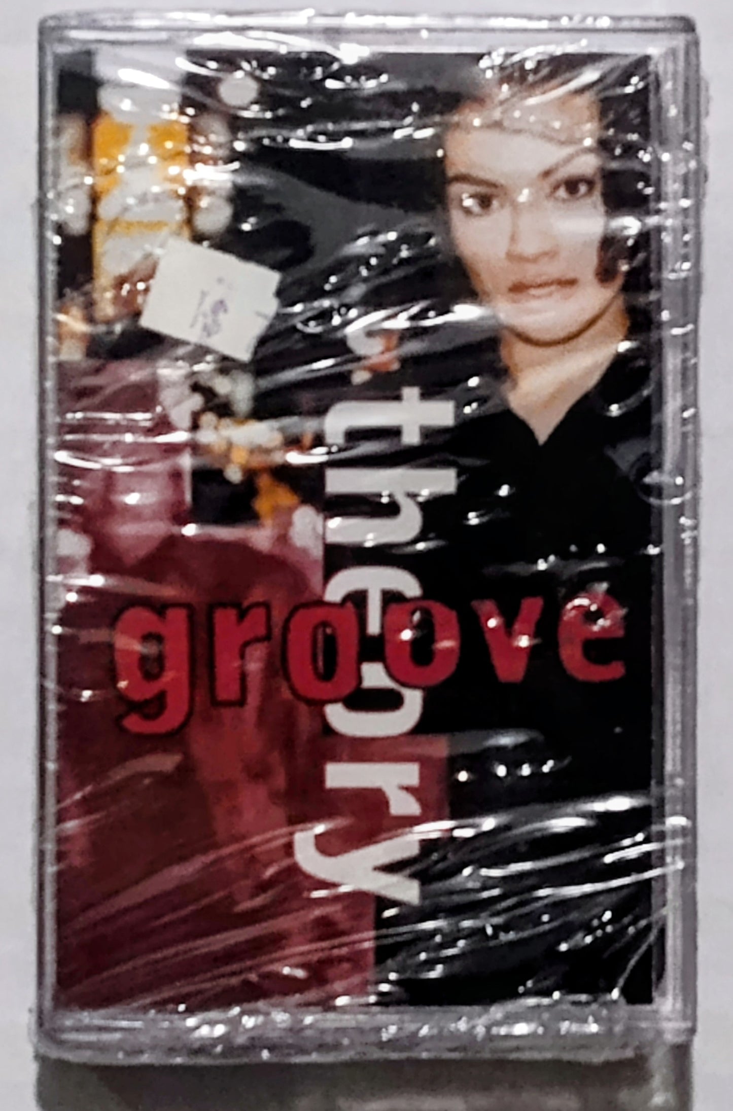 Groove Theory - “Groove Theory” - CASSETTE TAPE NM/M (Sealed; cellophane torn open on lower right corner; loose/bubbly cellophane)
