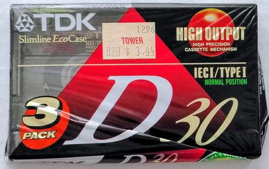 Blank - TDK D30 Normal Bias Type I (30-Minute; black label; Sort of sealed- Was part of a 3-pack)