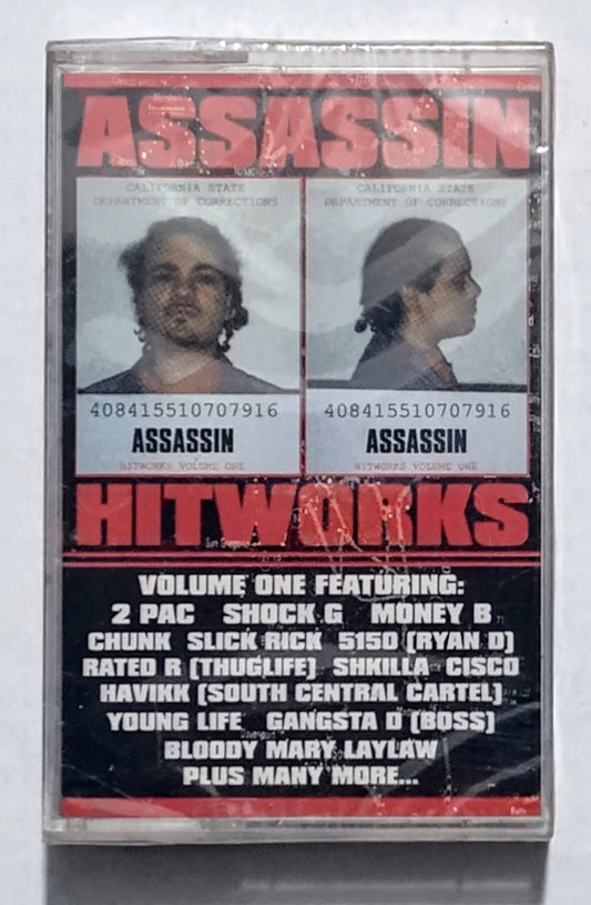 Assassin - “Hitworks Vol 1” - CASSETTE TAPE NM/M (Sealed; small tear in cellophane)