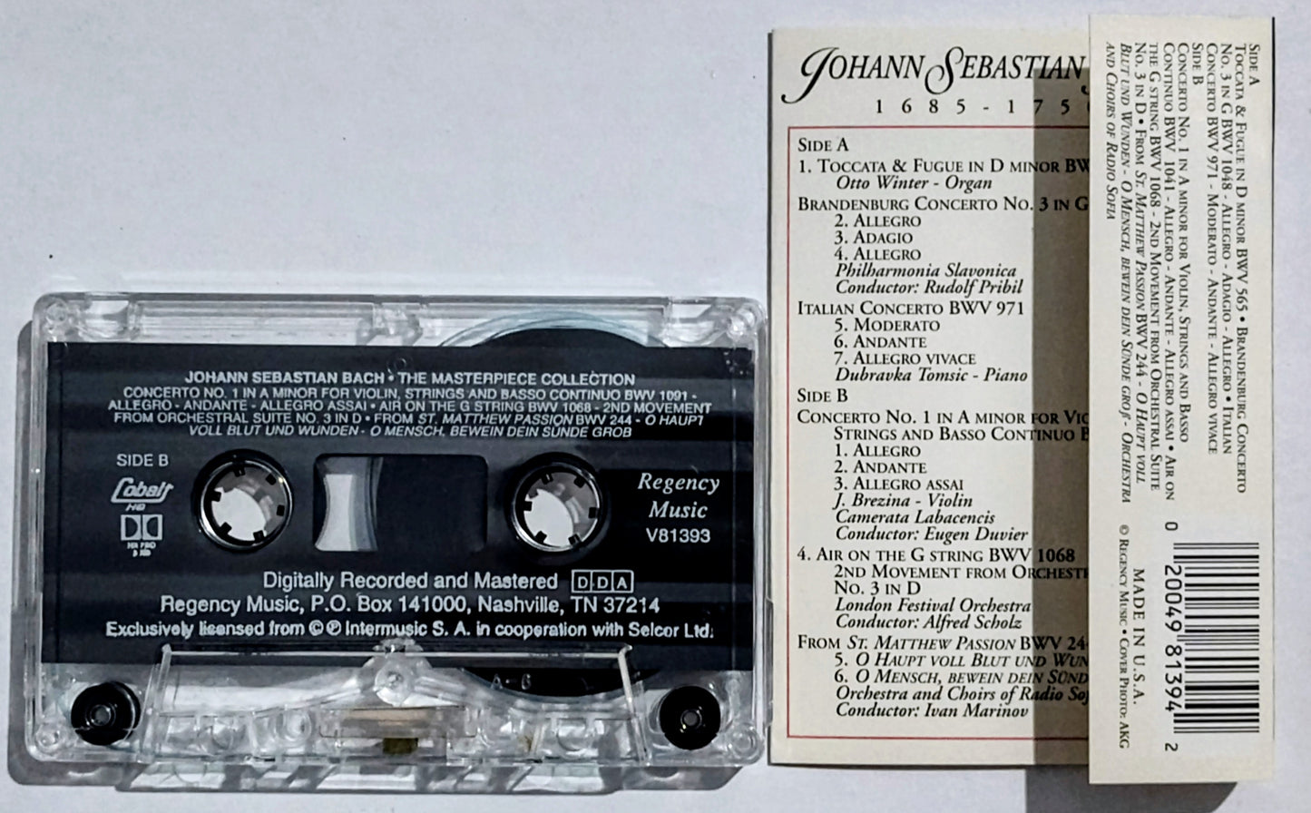 Bach - “The Masterpiece Collection” - CASSETTE TAPE NM/NM