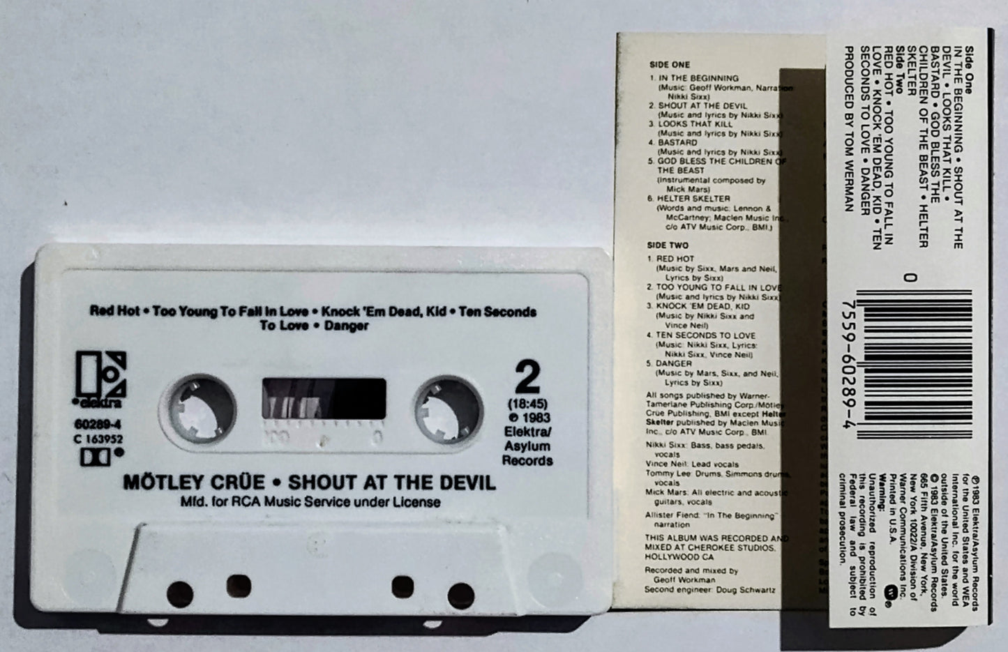 Mötley Crüe - "Shout At The Devil" - CASSETTE TAPE VG+/VG+