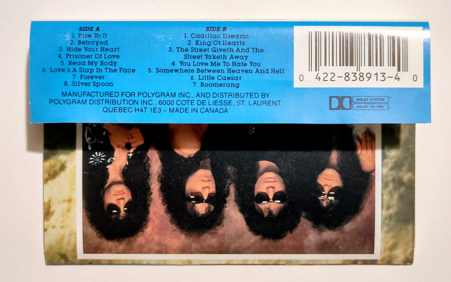KISS - "Hot In The Shade" - CASSETTE TAPE (Canada; black shell; DOLBY HX PRO) VG/VG+