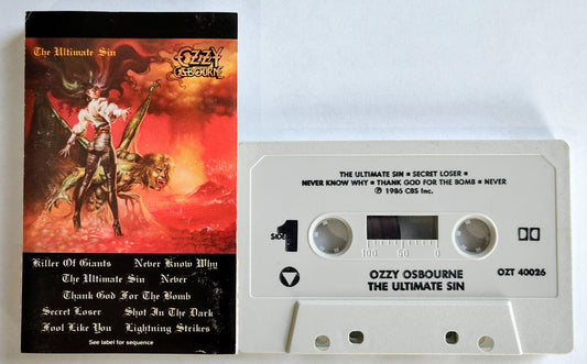 Ozzy Osbourne - “The Ultimate Sin” - CASSETTE TAPE VG/VG (Plays perfect!)