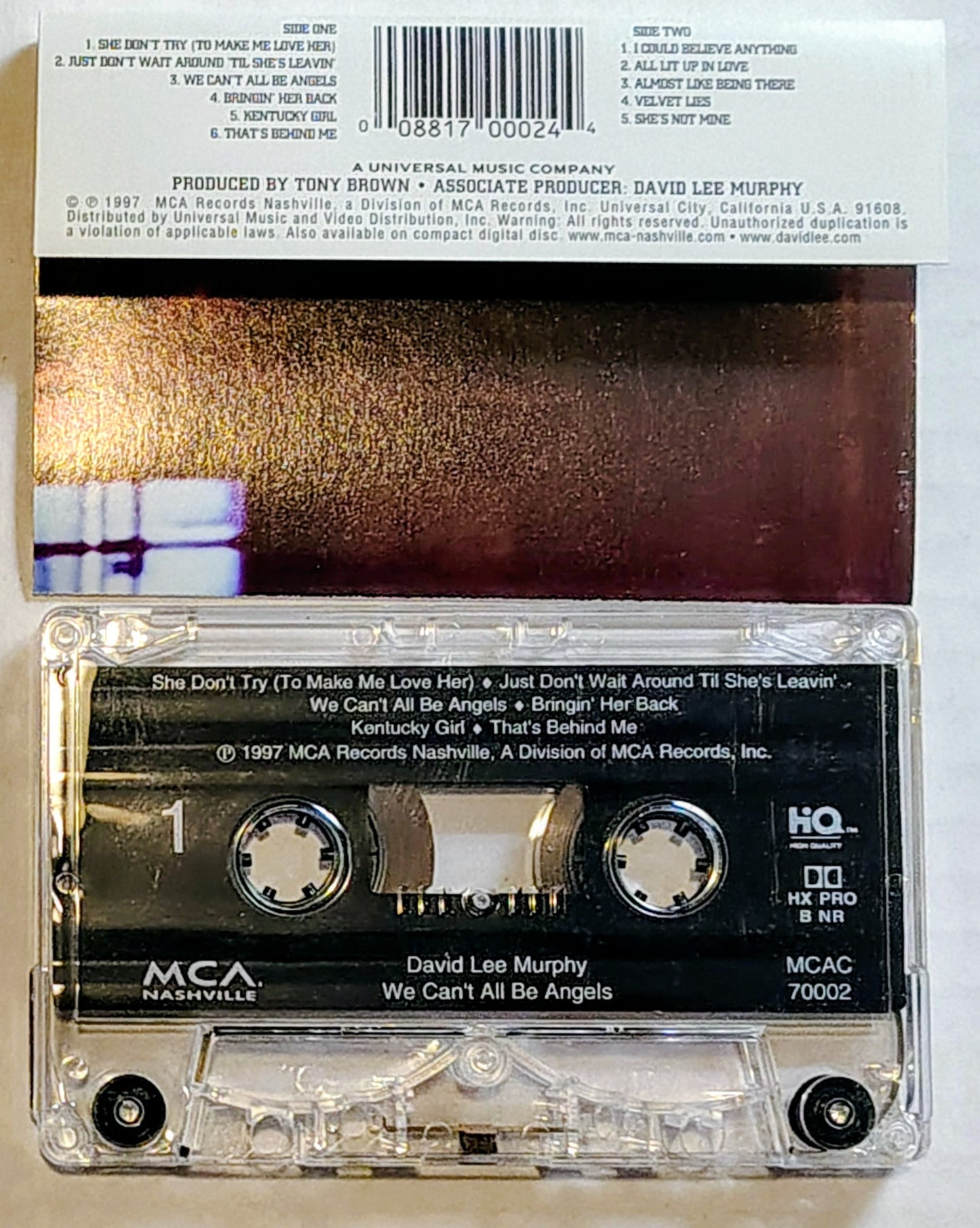 David Lee Murphy - “We Can't All Be Angels” - CASSETTE TAPE VG+/VG+