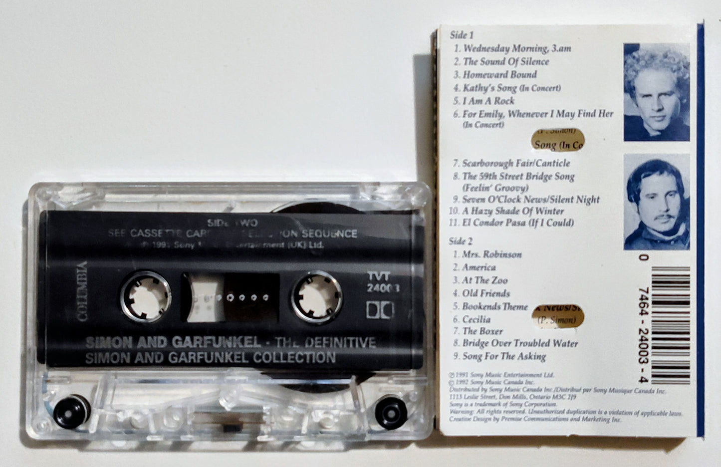 Simon And Garfunkel - "The Definitive Simon And Garfunkel Collection" - CASSETTE TAPE G+/G+ (Cosmetic downgrades only; plays great!)