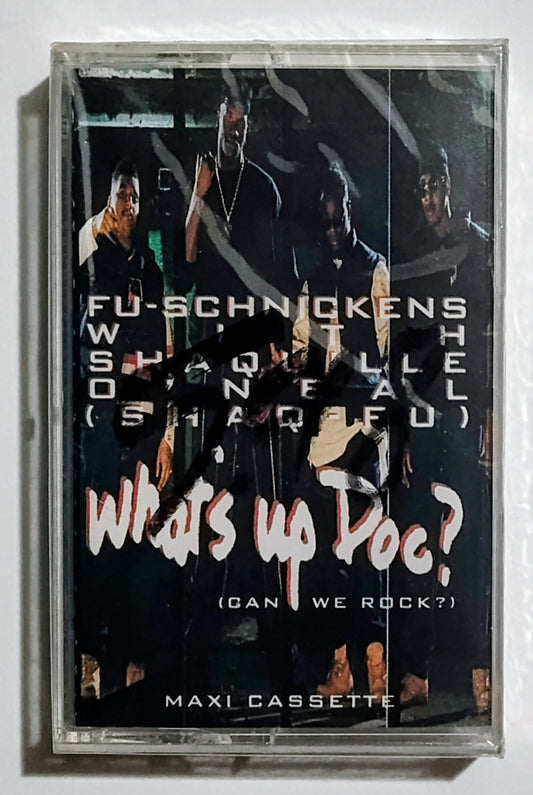 Fu-Schnickens with Shaquille O'Neal (Shaq-Fu) - "What's Up Doc? (Can We Rock?)" - CASSETTE TAPE (MAXI) NM/M (Sealed; price written on cellophane with marker; can be removed with alcohol)