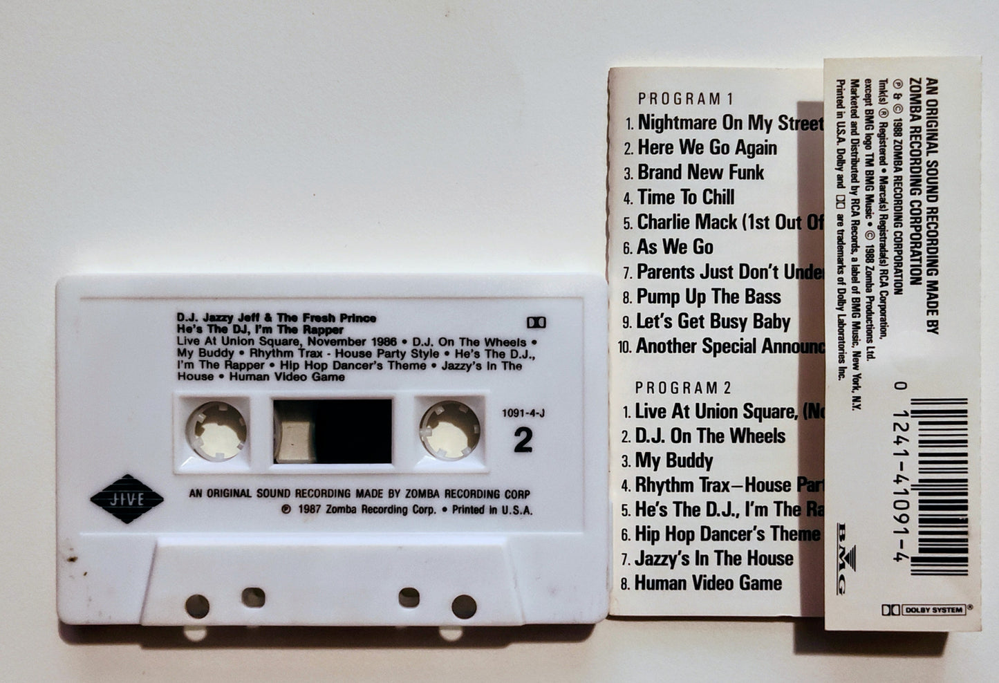 DJ Jazzy Jeff & The Fresh Prince "He's The DJ, I'm The Rapper" - CASSETTE TAPE (DOLBY) G+/VG+