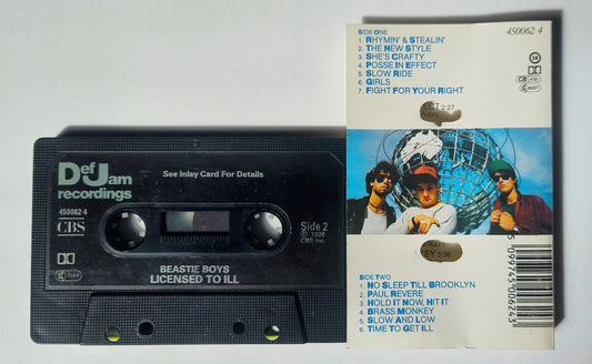Beastie Boys - "Licensed To Ill" - CASSETTE TAPE (UK Version; Black shell; DOLBY) VG+/VG
