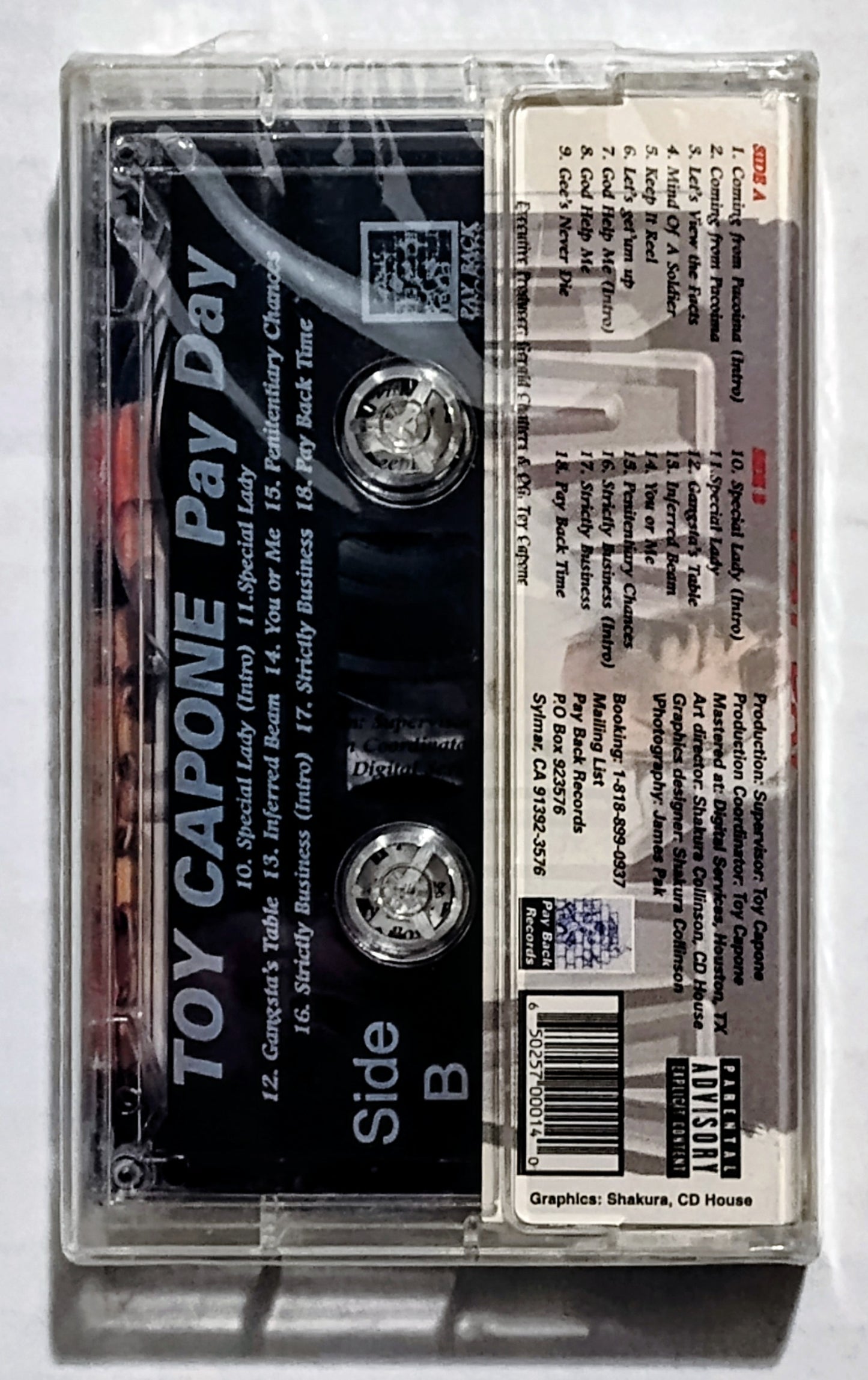 Toy Capone - “Pay Day” - CASSETTE TAPE VG+/M (Sealed; large crack in cover)