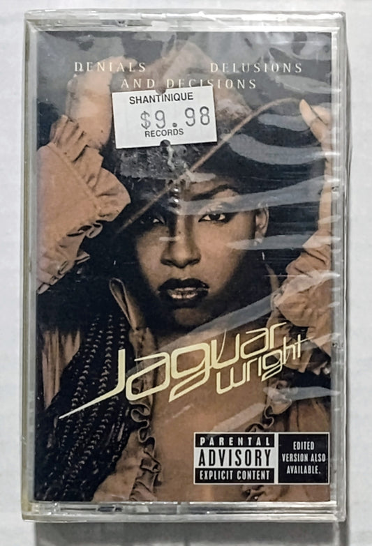 Jaguar Wright - “Denials Delusions And Decisions” - CASSETTE TAPE VG/M (Sealed; broken cellohane/broken case chunk)