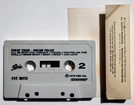 Cheap Trick - "Dream Police" - CASSETTE TAPE (Canada; DOLBY) VG/VG+