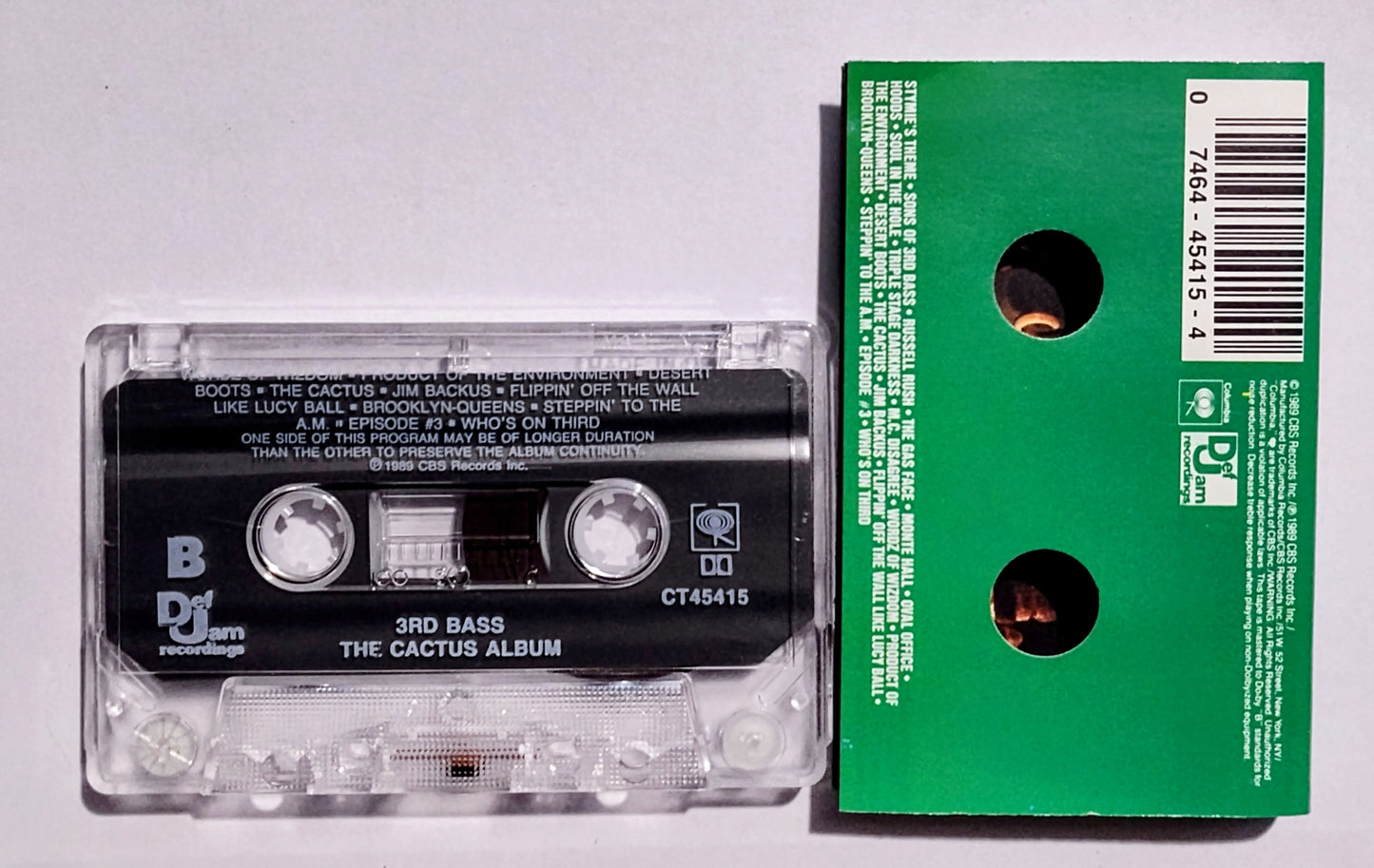 3rd Bass - "The Cactus Cas/ette (The Cactus Album)" - CASSETTE TAPE (DOLBY) VG+/VG+