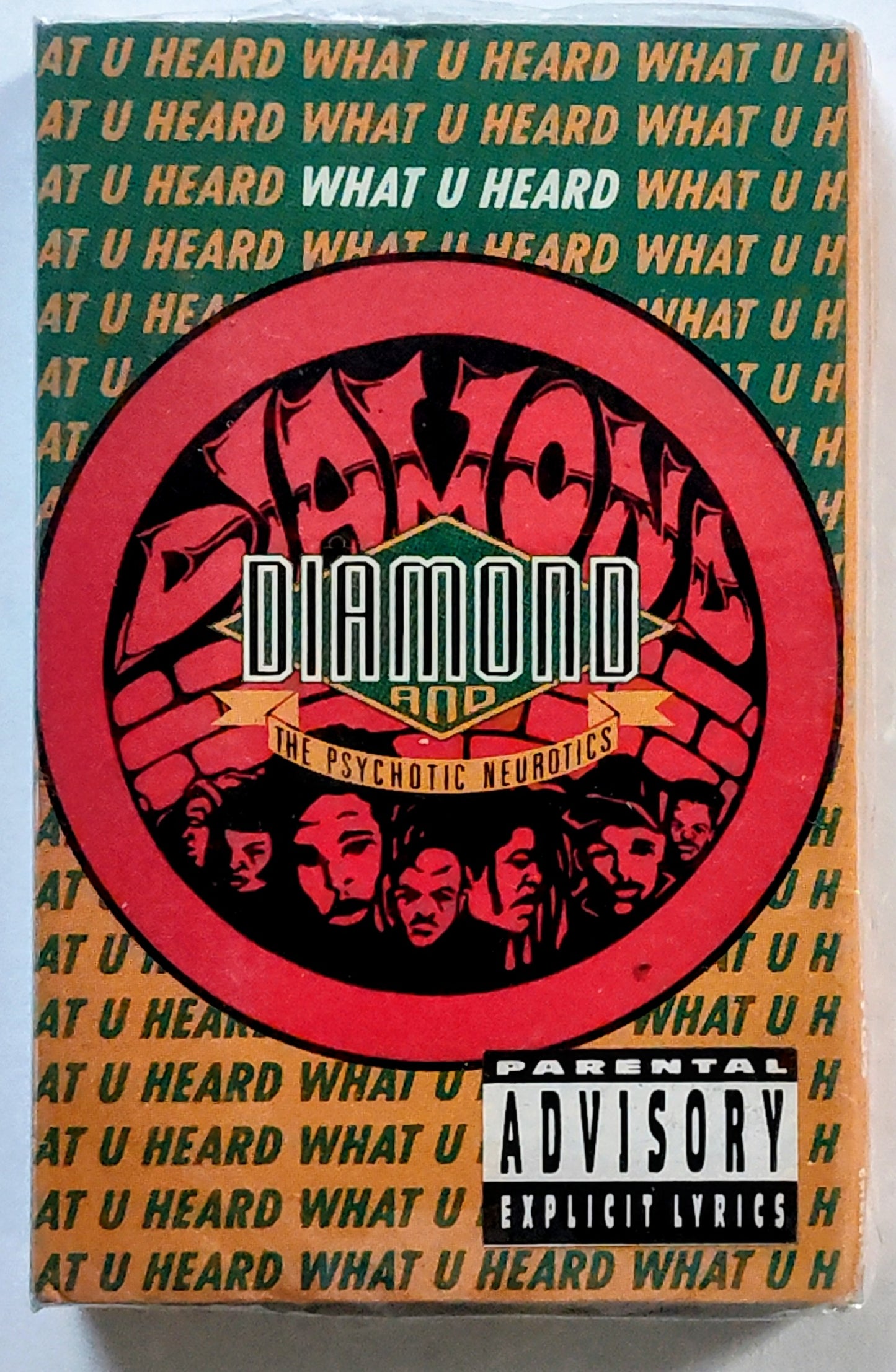 Diamond And The Psychotic Neurotics - “What U Heard” - CASSETTE TAPE (Single) NM/M (Sealed; minimal shelf wear)