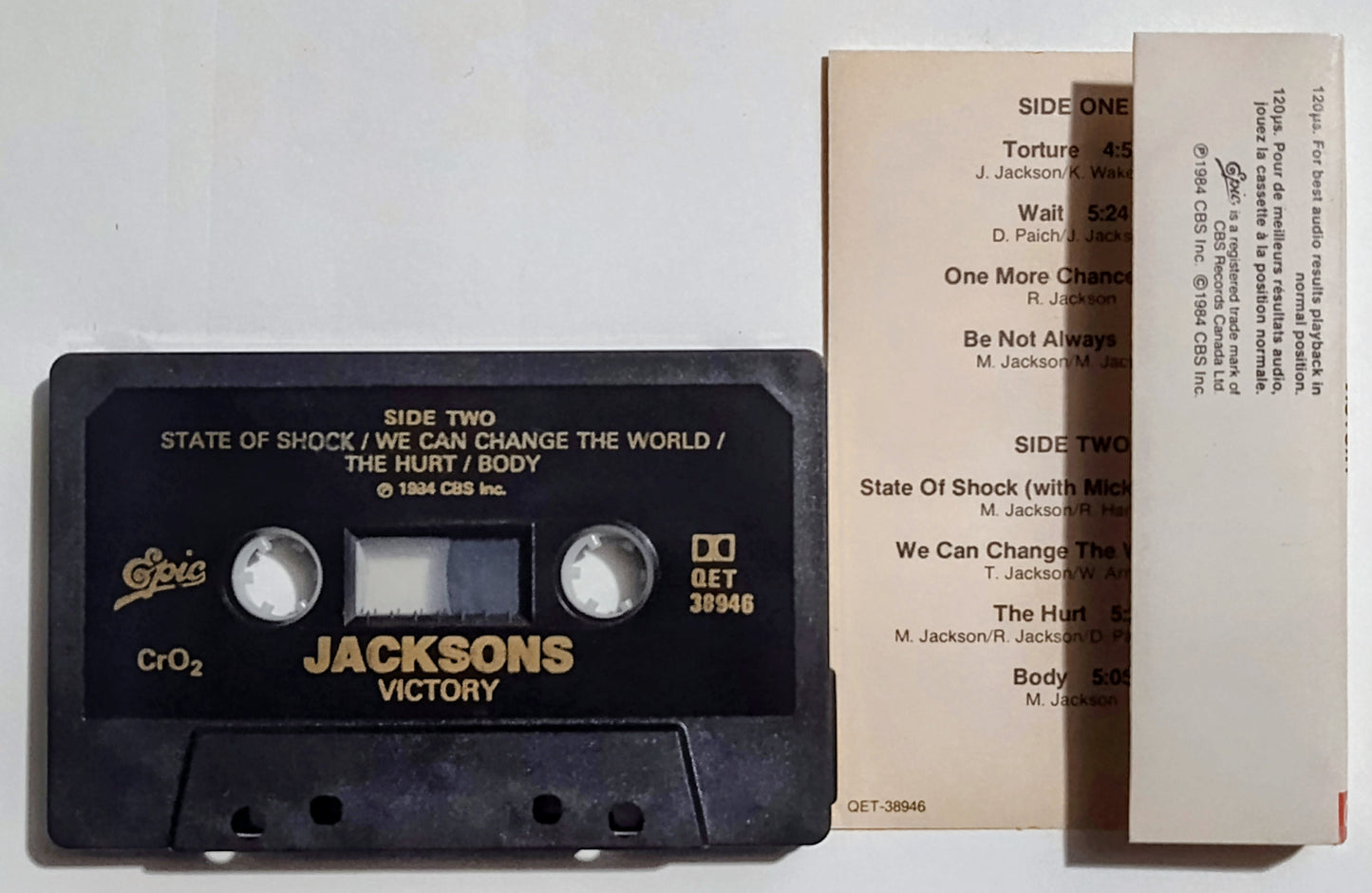 Jacksons - "Victory" - CASSETTE TAPE (Canada; black shell; DOLBY) VG/VG+