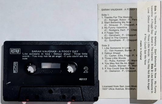Sarah Vaughan - “A Foggy Day” - CASSETTE TAPE (Netherlands) VG+/VG+