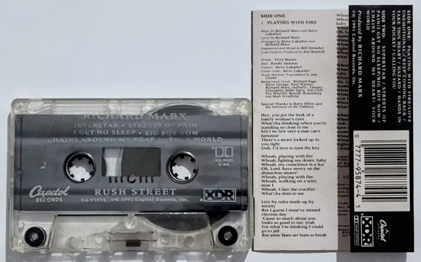 Richard Marx - “Rush Street” - CASSETTE TAPE VG/VG