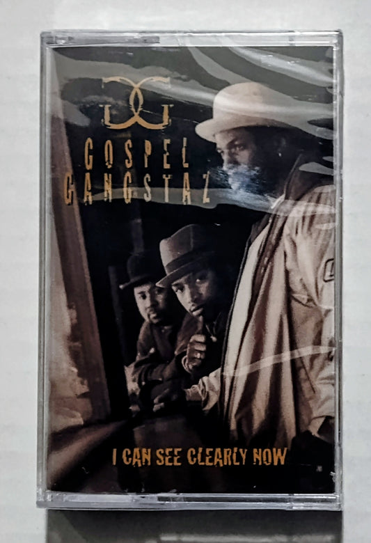 Gospel Gangstaz - “I Can See Clearly Now” - CASSETTE TAPE M/VG+ (Sealed; it appears the cassette shell somehow has a crack in it, shouldn’t affect play.)