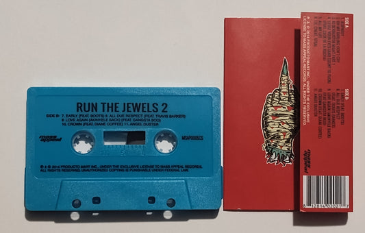 Run The Jewels (El-P + Killer Mike) - "2" - INDIE CASSETTE TAPE (Original pressing; blue shell) VG+/NM