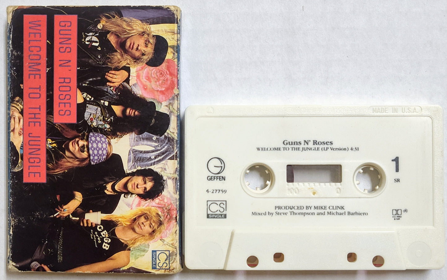 Guns N’ Roses - “Welcome To The Jungle” - CASSETTE TAPE (Single) G+/VG+