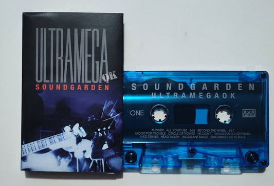 Soundgarden - "UltramegaOK" - CASSETTE TAPE (Reissue; Blue Shell) VG+/NM